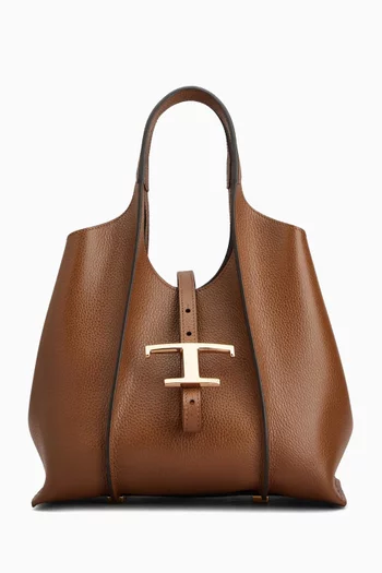 Mini T Timeless Shopping Bag in Leather