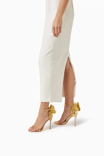 Chiara Broderie 100 Sandals in Mirrored Leather