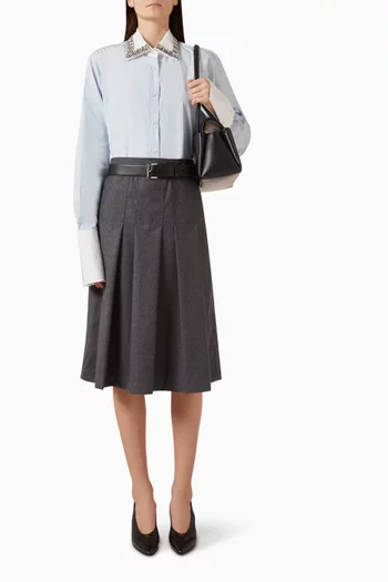 Embroidered Shirt in Cotton-poplin