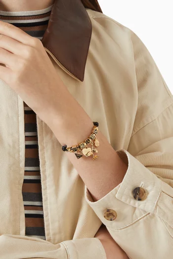 Logo Bracelet in Nappa Leather & Metal