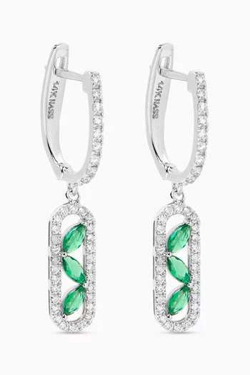 Stones Diamond Earrings in 14kt White Gold