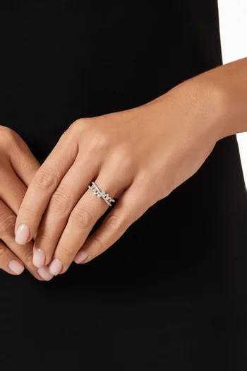 Intertwined Diamond Ring in 18kt White Gold