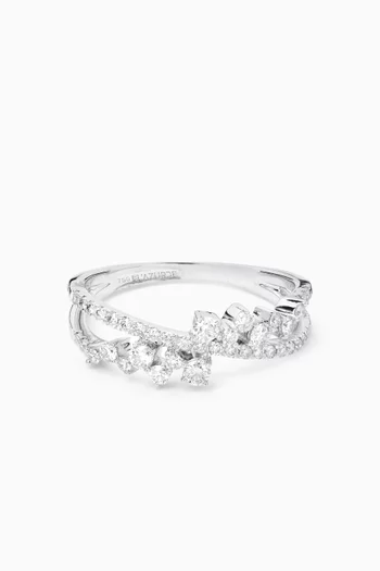 Intertwined Diamond Ring in 18kt White Gold