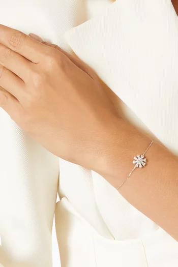 Floral Diamond Chain Bracelet in 18kt White Gold