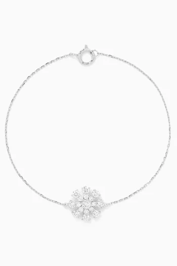 Floral Diamond Chain Bracelet in 18kt White Gold