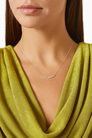 Diamond Floral Vine Necklace in 18kt White Gold