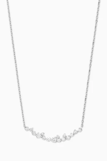 Diamond Floral Vine Necklace in 18kt White Gold