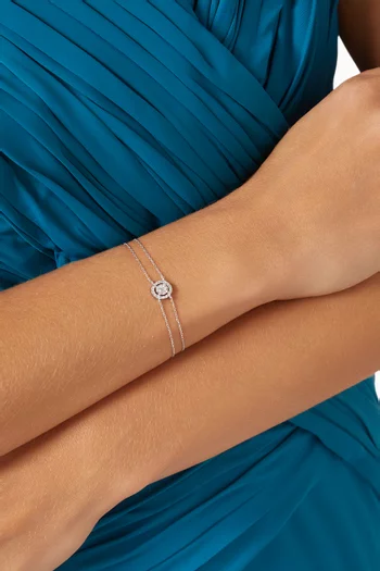 Double-strand Diamond Chain Bracelet in 18kt White Gold