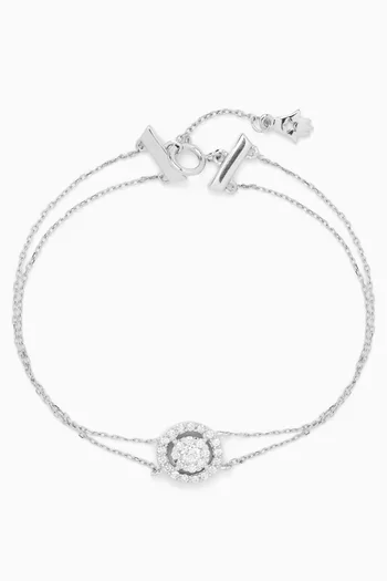 Double-strand Diamond Chain Bracelet in 18kt White Gold