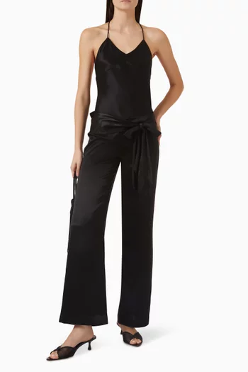 Mina Tie Pants in Satin
