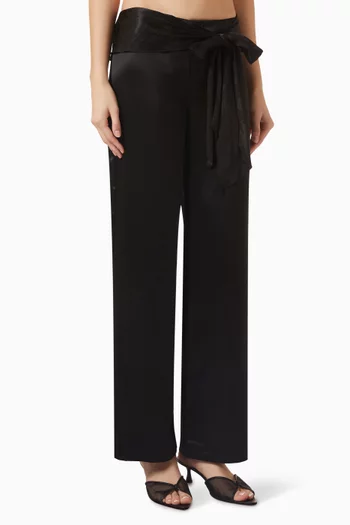 Mina Tie Pants in Satin