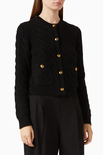 Cable-knit Cardigan in Wool Blend