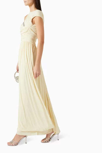 Chambery Asymmetric Draped Dress in Jersey