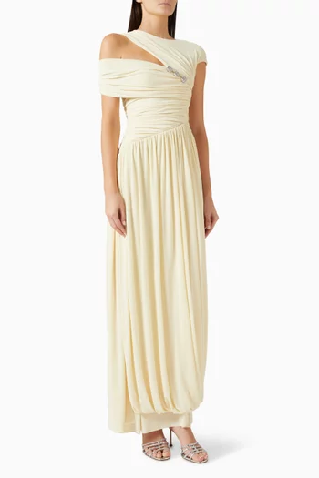 Chambery Asymmetric Draped Dress in Jersey