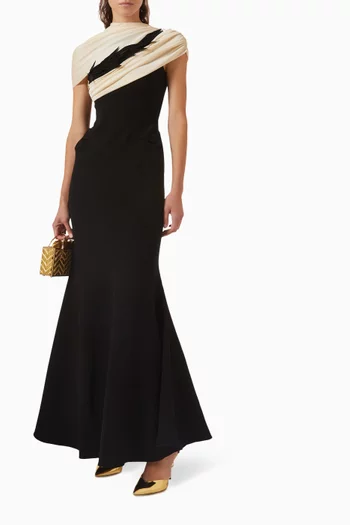 Malbecs Draped Dress in Crepe