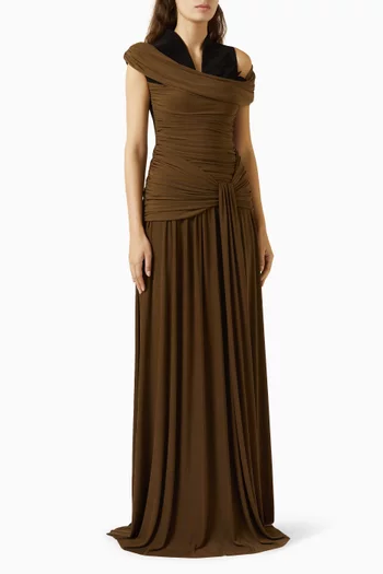 Chenin Draped Dress in Jersey