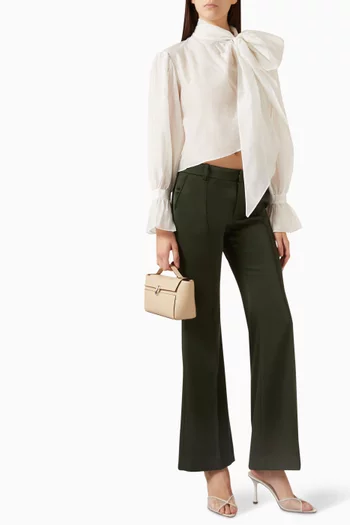 Bow-detail Shirt in Cashmere-blend