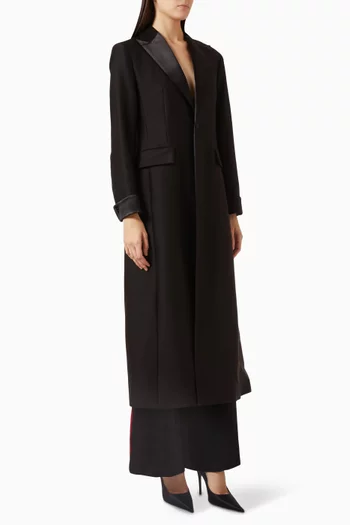 Longline Blazer in Wool-silk Blend