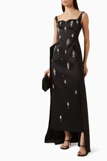 Embellished Gown in Mikado Taffeta