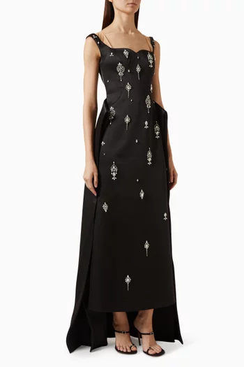 Embellished Gown in Mikado Taffeta