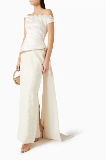 Cassiane Asymmetric Dress in Silk-taffeta