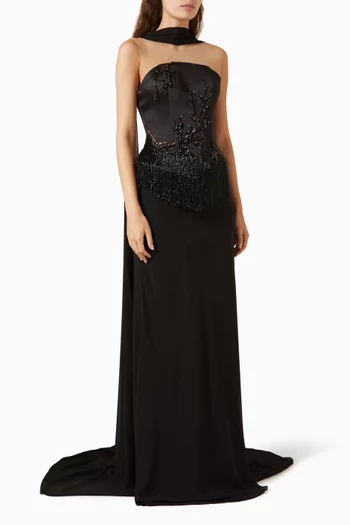 Scarlett Embellished Cape Dress