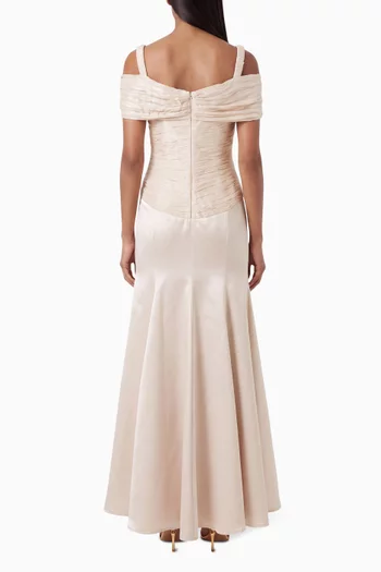 Ruched Off-shoulder Dress