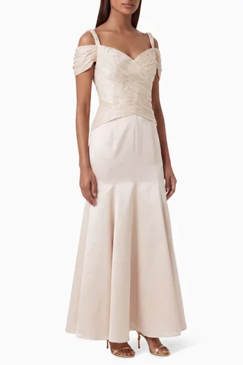 Ruched Off-shoulder Dress