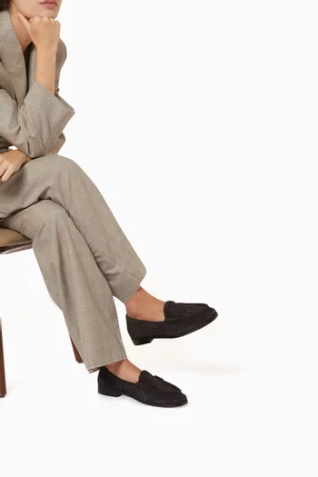 Silenzio Loafers in Intrecciato Suede