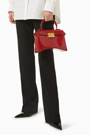 Small HG Avenue Top-handle Bag in Shiny Box Calfskin