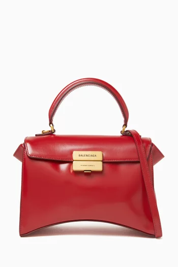 Small HG Avenue Top-handle Bag in Shiny Box Calfskin