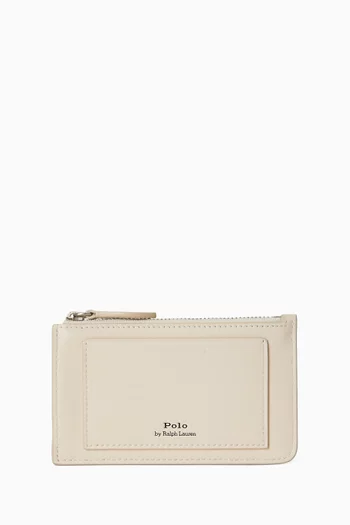 Polo Bear Zip Card Holder in Leather