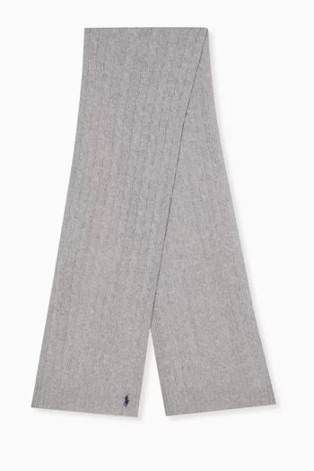 Cable-knit Scarf in Wool & Cashmere