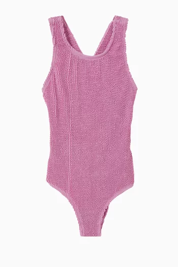 Crinkle Cross-back Swimsuit