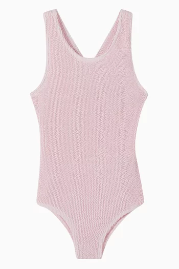 Crinkle Cross-back Swimsuit
