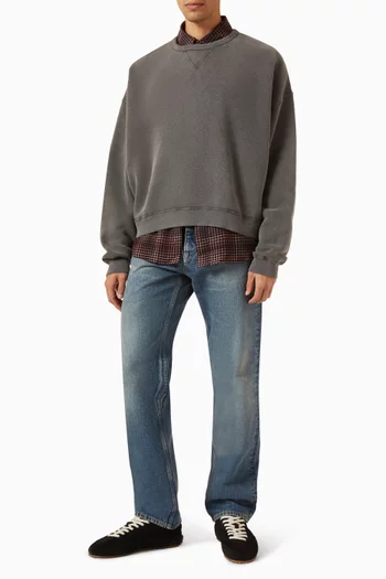 Cropped Hoodie in Cotton-fleece