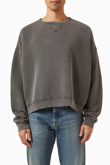 Cropped Hoodie in Cotton-fleece