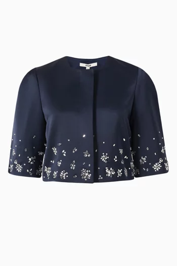 Crop Crystal-embellished Blazer