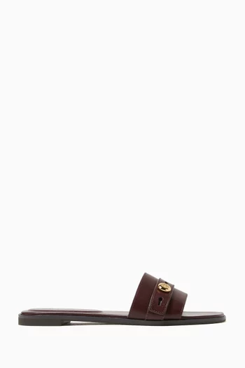 Romy Slides in Smooth Leather