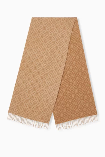 T Monogram Oblong Scarf in Wool