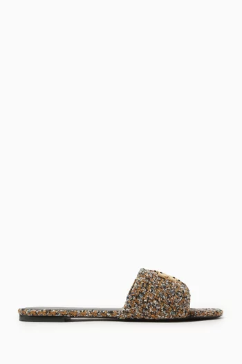 Charlie Slides in Wool-blend Tweed