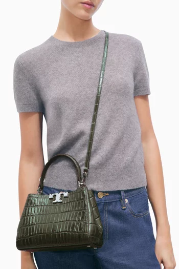 Mini Eleanor Satchel in Croc-Embossed Leather