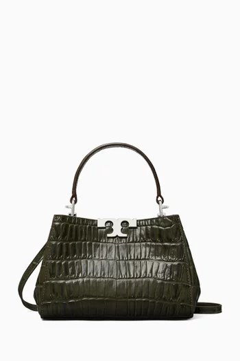 Mini Eleanor Satchel in Croc-Embossed Leather