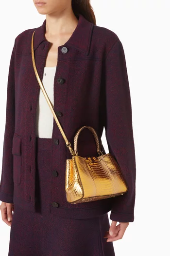 Mini Eleanor Satchel in Snake-embossed Leather