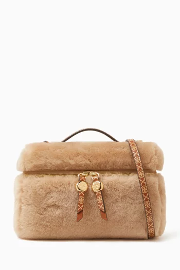 Romy Slim Top-handle Bag in Shearling