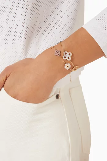 Forget Me Not Charm Bracelet in 18kt Gold-plated Brass