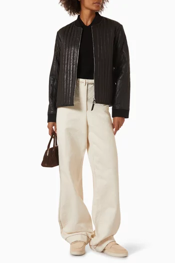 Zip Jacket in Quilted Leather