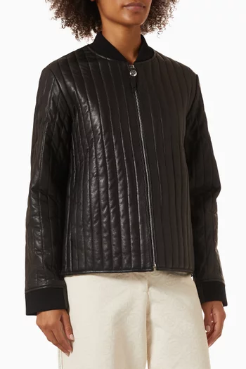 Zip Jacket in Quilted Leather