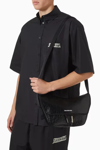 Explorer Flap Messenger Bag in Arena Lambskin