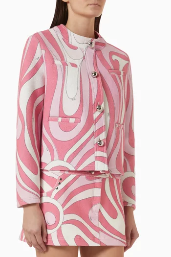 Printed Jacket in Terry Cloth